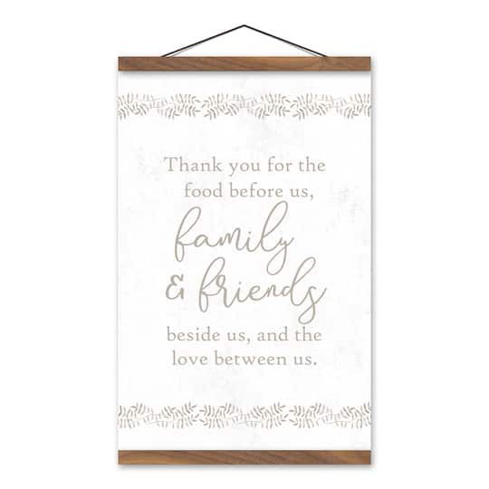 Dinner Prayer 12" x 18" Teak Hanging Canvas